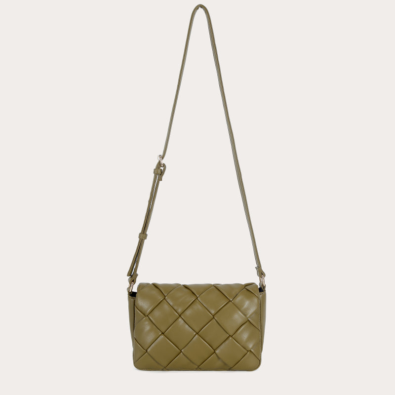 Willow braided crossbody bag - Khaki