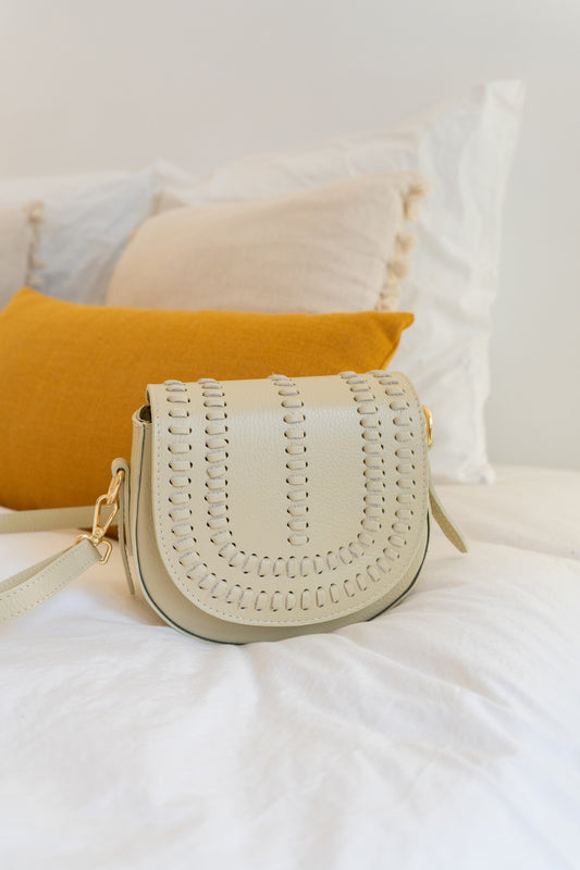 Tatiana Leather Handbag - Cream