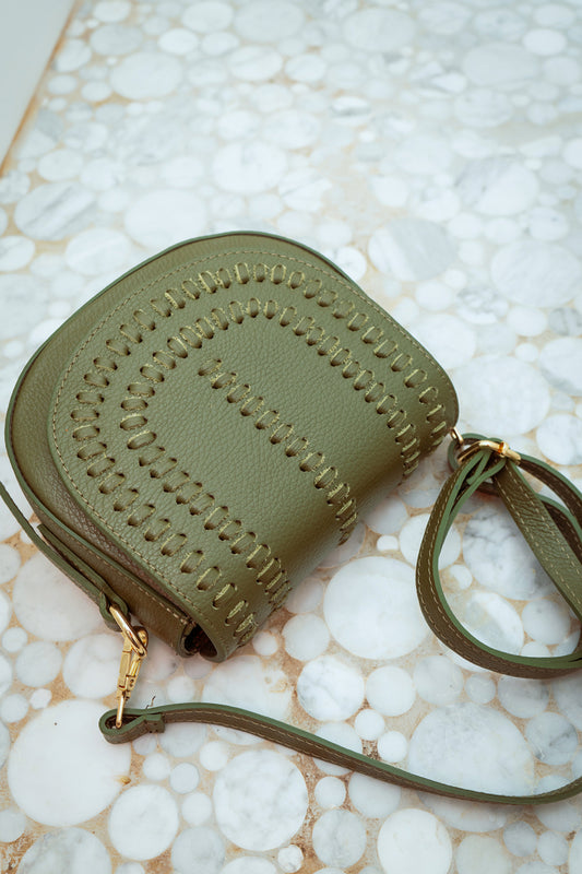 Tatiana Leather Handbag - Khaki