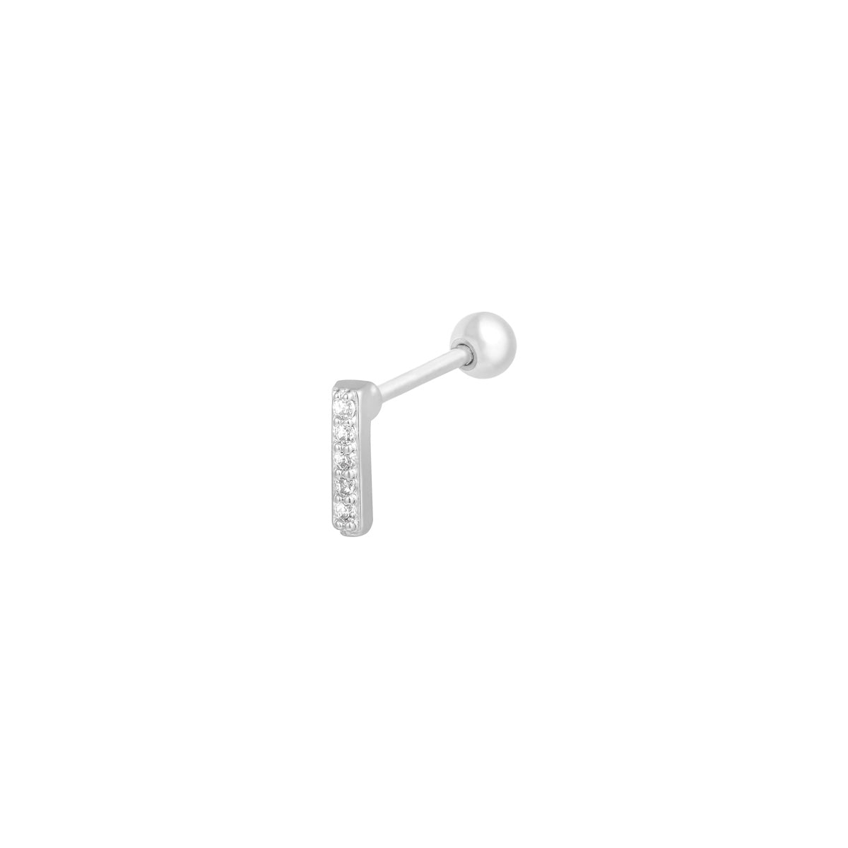 Monogram Sparkle Piercing - Silver