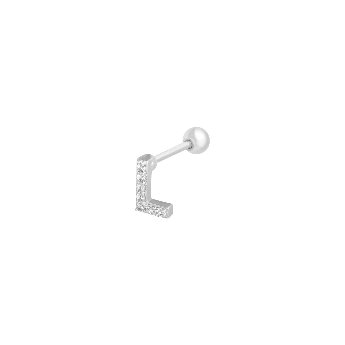 Monogram Sparkle Piercing - Silver