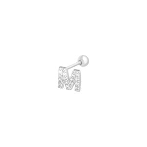 Monogram Sparkle Piercing - Silver