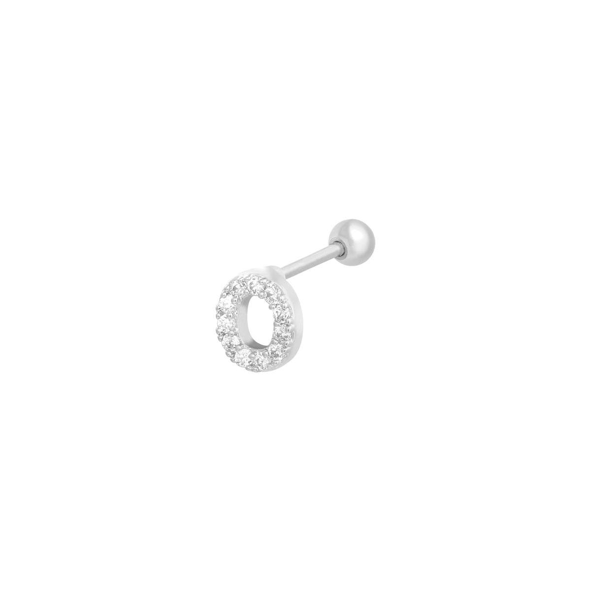 Monogram Sparkle Piercing - Silver