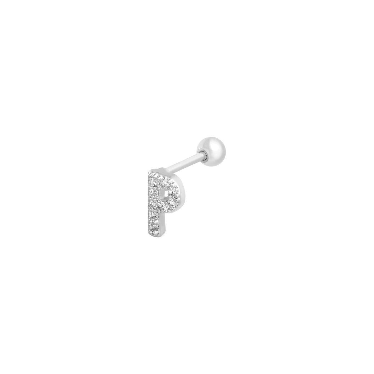 Monogram Sparkle Piercing - Silver