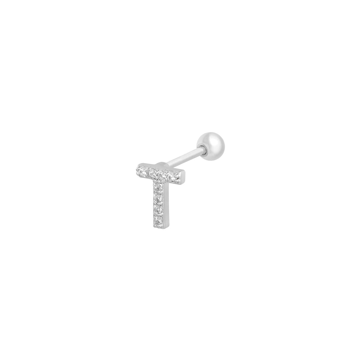 Monogram Sparkle Piercing - Silver