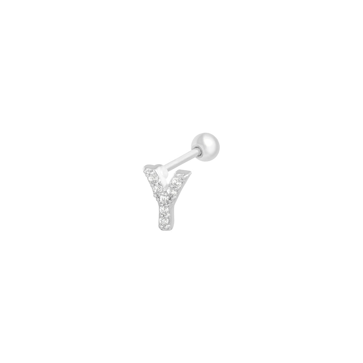 Monogram Sparkle Piercing - Silver